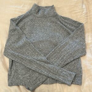 Topshop Mock Neck Grey Shirt